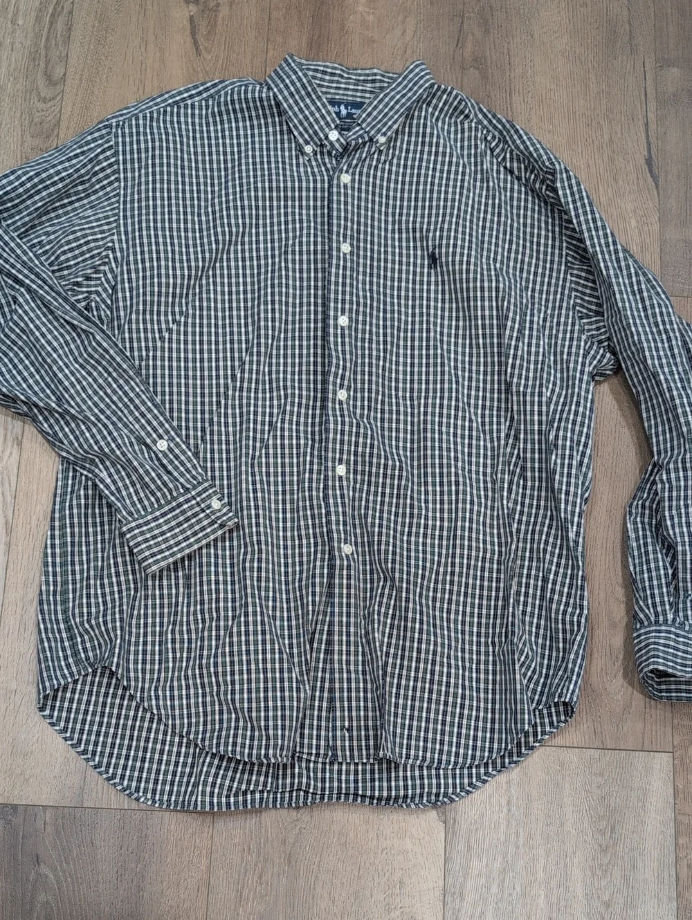 Polo by Ralph Lauren Green & White Plaid Button-Down Shirt